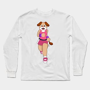 Dog at Running Long Sleeve T-Shirt